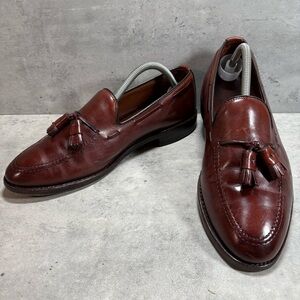 Allen Edmonds Grayson Mens 8.5 EEE Brown Leather Tassel Loafers Shoe Italia Heel